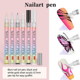 Multicolor plastic nail art maker pen set with 12 vibrant colors for detailed nail designs and crafts
