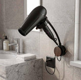 Wood-Plastic Hair Dryer Holder (Black)