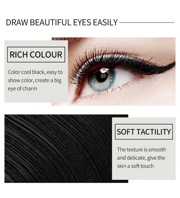 Black waterproof smudge-proof gel eyeliner pencil for creating bold, defined eye makeup