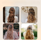 Multicolor plastic magnetic hair clip with elegant oval tortoise print design for securing ponytails and half-up styles