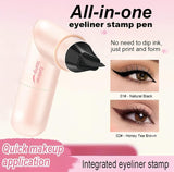 Pink and black dual-purpose winged eyeliner stamp and liquid liner pen for dramatic and natural eye makeup