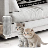 Multicolor silicone cat self-groomer station for gently removing loose fur and dirt from pets