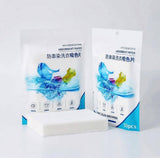 White polyester synthetic fiber color absorber sheets for laundry to prevent dye bleeding and color transfer