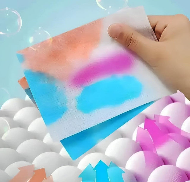White polyester synthetic fiber color absorber sheets for laundry to prevent dye bleeding and color transfer