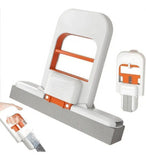 White and orange mini sponge mop squeegee for multi-surface wet and dry cleaning, ideal for small spaces