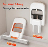 White and orange mini sponge mop squeegee for multi-surface wet and dry cleaning, ideal for small spaces