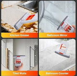 White and orange mini sponge mop squeegee for multi-surface wet and dry cleaning, ideal for small spaces