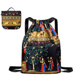 Multicolor nylon-polyester printed backpack with spacious interior for daily use and travel