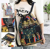 Multicolor nylon-polyester printed backpack with spacious interior for daily use and travel