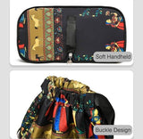 Multicolor nylon-polyester printed backpack with spacious interior for daily use and travel