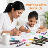 Plastic 12 pieces set Gel Outliner Pens Set (Multicolor)