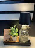 Black plastic wireless LED wine bottle lamp with touch control and adjustable brightness for home decor