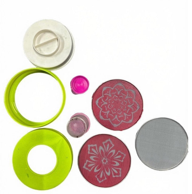 Multicolor plastic rangoli making kit for crafting decorative patterns on floors and walls