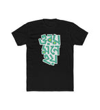 Men's Polyester Printed Round Neck Short Sleeve T-Shirt (Black)