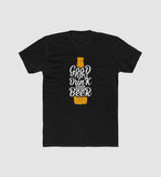 Men's Polyester Printed Round Neck Short Sleeve T-Shirt (Black)