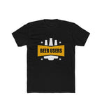 Men's Polyester Printed Round Neck Short Sleeve T-Shirt (Black)