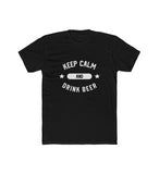 Men's Polyester Printed Round Neck Short Sleeve T-Shirt (Black)