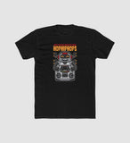 Men's Polyester Printed Round Neck Short Sleeve T-Shirt (Black)