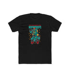 Men's Polyester Printed Round Neck Short Sleeve T-Shirt (Black)