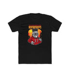 Men's Polyester Printed Round Neck Short Sleeve T-Shirt (Black)