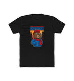 Men's Polyester Printed Round Neck Short Sleeve T-Shirt (Black)