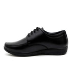 Men's Synthetic Leather Solid Lace-Up Formal Shoes (Black)
