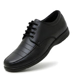 Men's Synthetic Leather Solid Lace-Up Formal Shoes (Black)