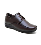Men's Synthetic Leather Solid Lace-Up Formal Shoes (Brown)