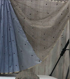 Grey linen striped saree with unstitched blouse piece, 5.5 meters, traditional Indian wear