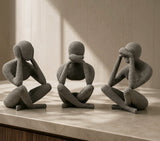 Plastic No Evil Trio Set of 3 Pieces (Grey)