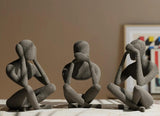 Plastic No Evil Trio Set of 3 Pieces (Grey)