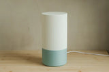 Plastic Cylindrical Minimalistic Table Lamp (White-Pastel Green)