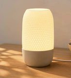 Plastic Table Lamp With Diamond Pattern (White-Grey)
