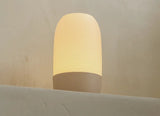 Plastic Table Lamp With Diamond Pattern (White-Grey)