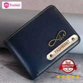 Personalized faux leather men's wallet, customize name and charm details via WhatsApp 6306958968
