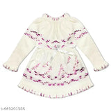 Woolen Baby Girls sweater, long sleeves self-design net, soft & luxurious, perfect for any occasion