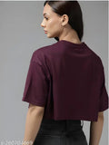 Cotton blend, short sleeve women's crop top for casual wear. Versatile, breathable, and washable - ideal for gym or party