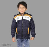 Navy Blue Nylon Boys Jacket & Coat Pack of 1 - Self-design net, official club sizes from 12-18 Months to 11-12 Years