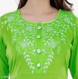 Rayon embroidered Anarkali kurtis, three-quarter sleeves, Indian ethnic wear