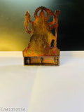 Brass Kali Mata statue, Indian Goddess Maha Kali sculpture for temple decor, 3" x 5" x 0.5