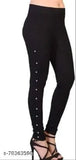 Black cotton blend jeggings by Febrina Classic - Solid, fashionable women's wear in sizes 24, 26, 28, 30, and up to 32 (S, M, L). Made in India