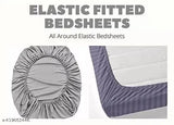 Striped satin superfine king size bedsheet, BHAVYA APPAREL, 90x90 inch, fits well with various interiors, suitable for summers & winters