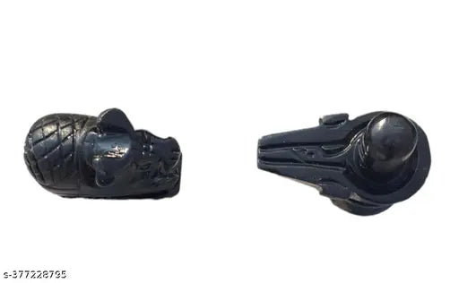 Marble small Nandi Shivling, intricately carved Indian religious sculpture