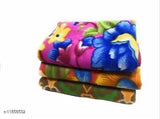 Printed floral fleece double bed blanket set, vibrant & cozy, multipack of 3 PC, free size (120x110in), made in India