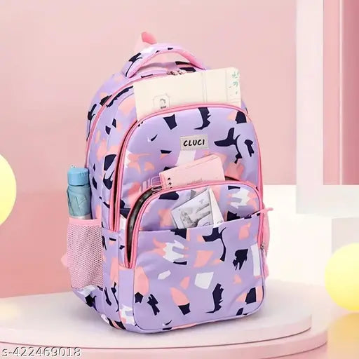 Purple Fabric Net School Bag: High-quality tutor bag for girls and women, durable design with spacious compartments