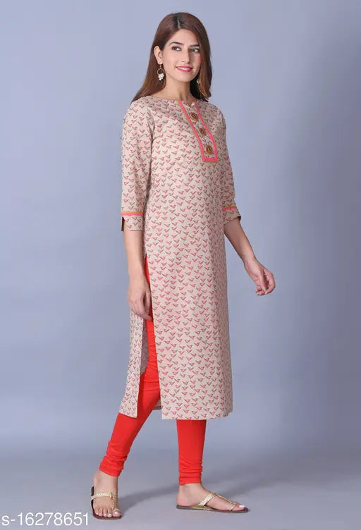 Rayon printed petite kurti, short sleeves, XS size (bust 36in, length 46in), Indian fashion