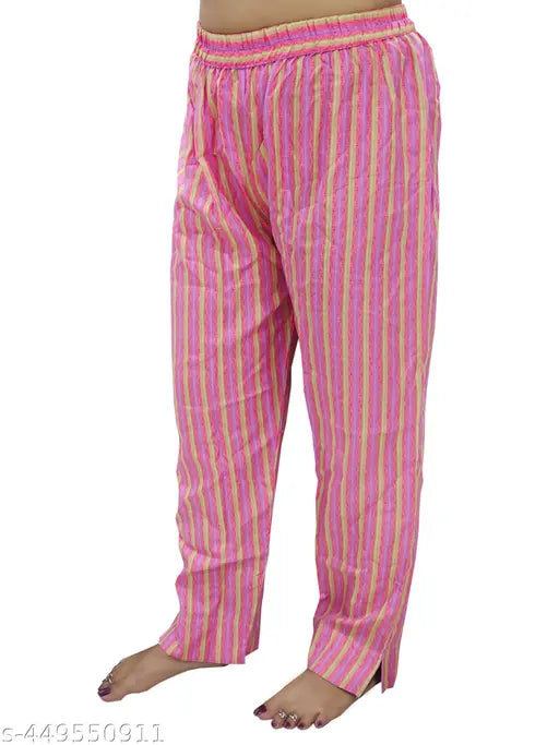 Printed net free-size cotton pants - pack of 3, India origin