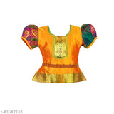 Art Silk Embellished Lehenga Choli Pattu Langa with Waist Belt - Indian Traditional Wear for 0-8 Years