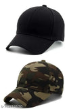 Plain black cotton baseball cap - unisex, trendy accessory for weddings, parties, and sports. Made in India (2 caps)