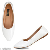 Indian patent leather ballerina shoes for ladies - solid pointed design, slip-on style